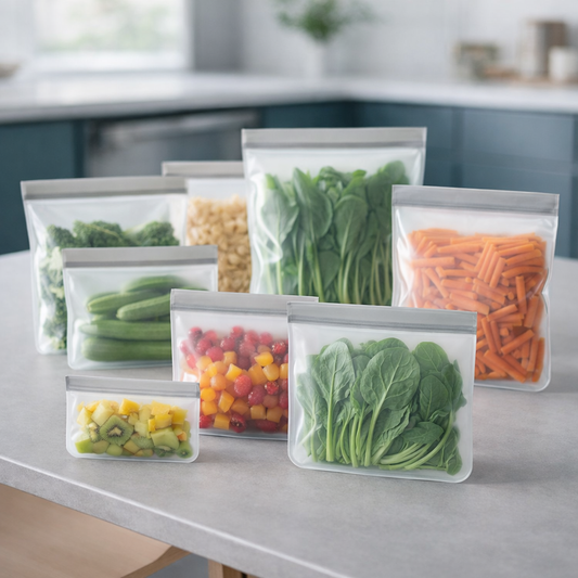 Reusable Food Storage Bags – 24 Pack, Leakproof & Freezer Safe
