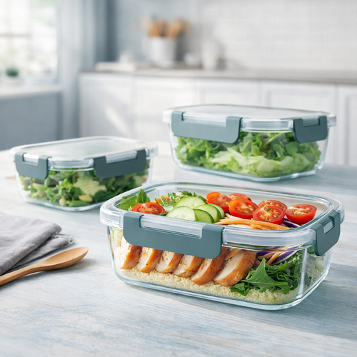 10-Pack Glass Lunch Containers Set